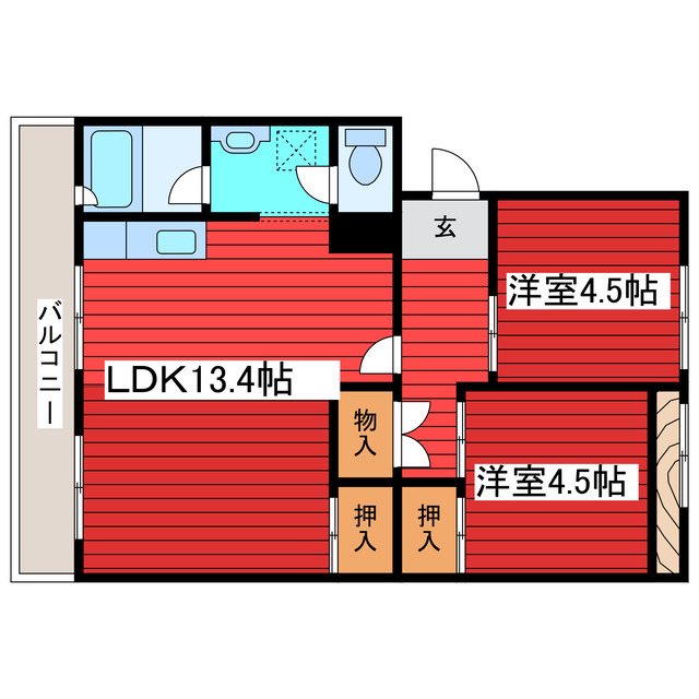 札幌西月寒団地6号棟の間取り