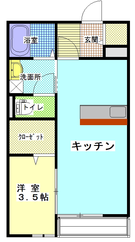 ひたちなか市高場のアパートの間取り