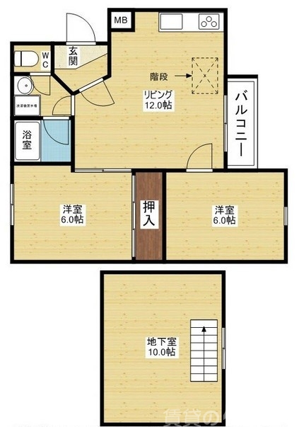 大阪市東淀川区小松のマンションの間取り