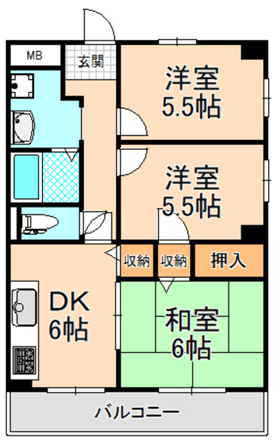 伊丹駅前ファミリーハイツの間取り