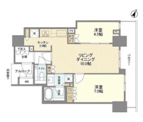 大阪市西区江戸堀のマンションの間取り