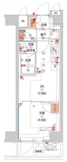 ハーモニーレジデンス東京サウス大塚の間取り