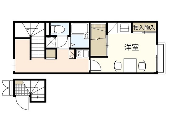 廿日市市宮島口のアパートの間取り