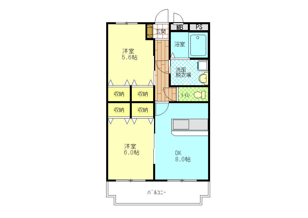 伊勢市小俣町本町のマンションの間取り