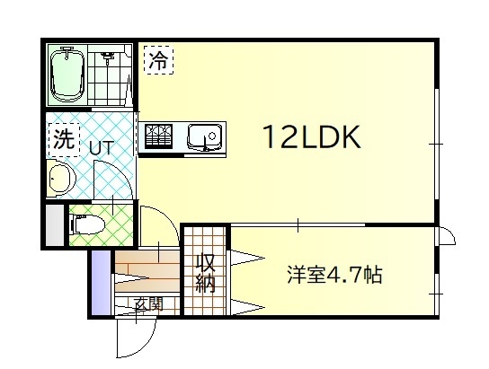 旭川市神楽三条のアパートの間取り