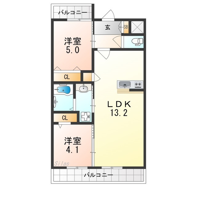 メゾンシュシュ大宮の間取り