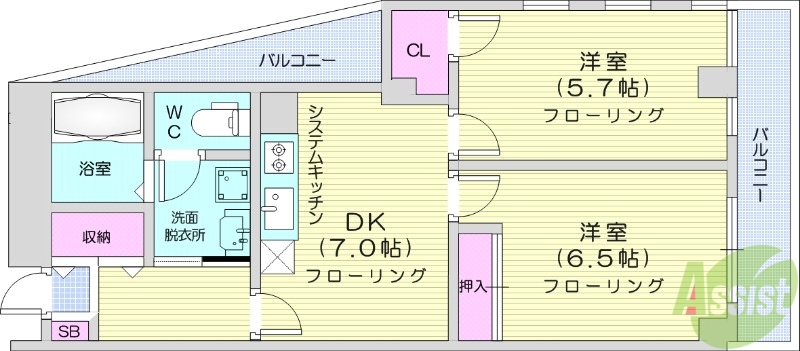 ロイヤルヒルズ中野の間取り