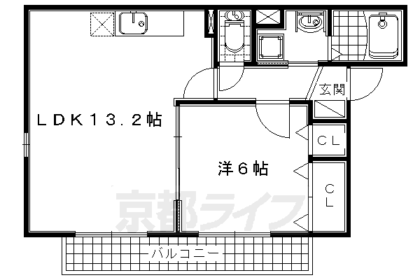 綴喜郡井手町大字井手のアパートの間取り