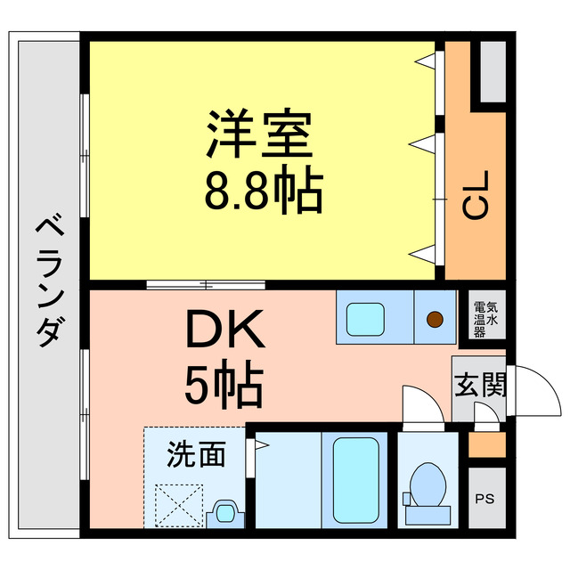 徳島市山城町のアパートの間取り