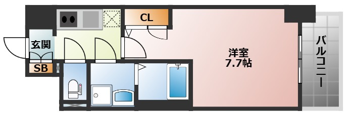 S-RESIDENCE難波大国町dominaの間取り