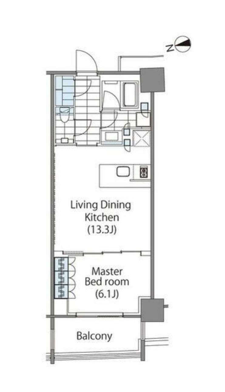 新宿区新宿のマンションの間取り