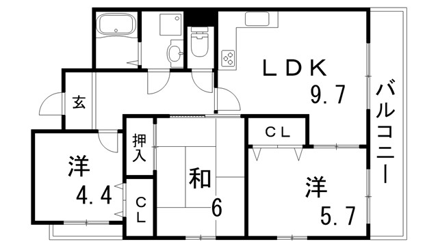 【グリーンコート若草の間取り】