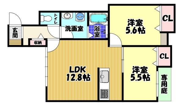 エフイー大阪狭山の間取り