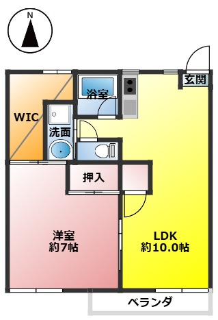 佐賀市多布施のアパートの間取り