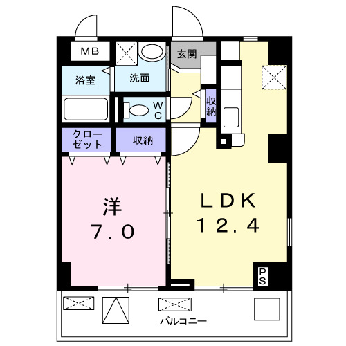 三島郡島本町大字高浜のマンションの間取り