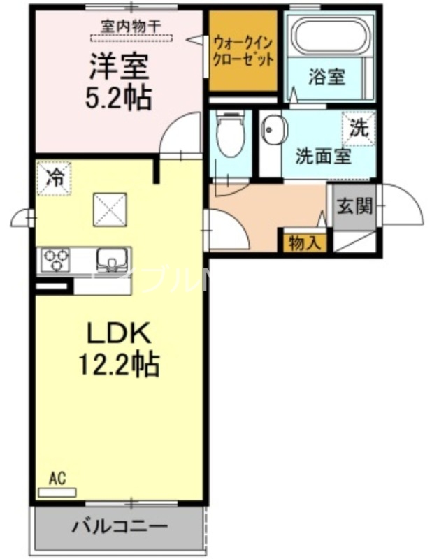 倉敷市南町のアパートの間取り