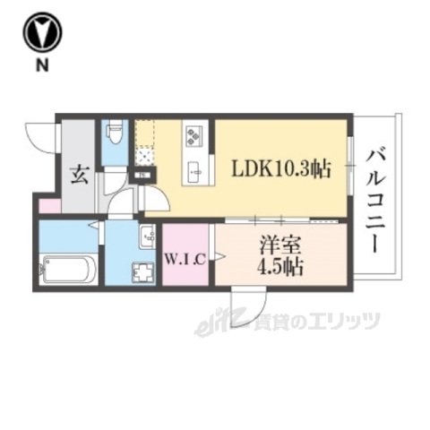 京都市伏見区深草極楽町のマンションの間取り