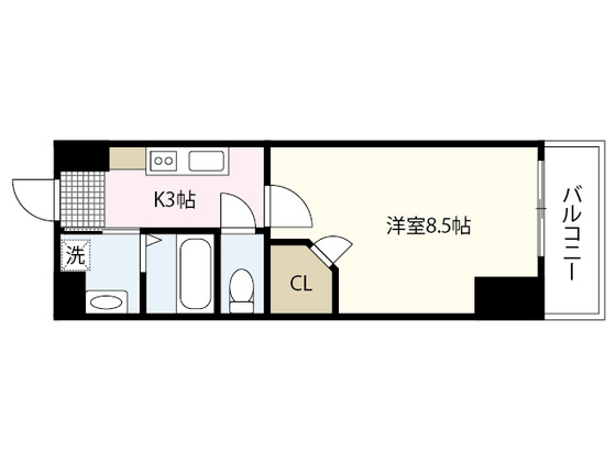 広島市中区大手町のマンションの間取り