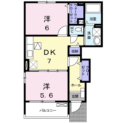 【愛知郡愛荘町野々目のアパートの間取り】