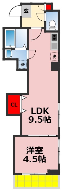 千葉市中央区中央のマンションの間取り