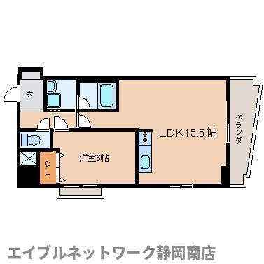 ＪＲ東海道本線 静岡駅 徒歩6分 9階建 築12年の間取り写真