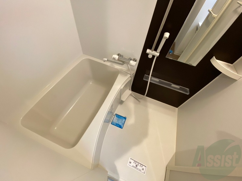 バス・シャワールーム　バスルームは狭すぎず、シャワーも浴びやすそうです。