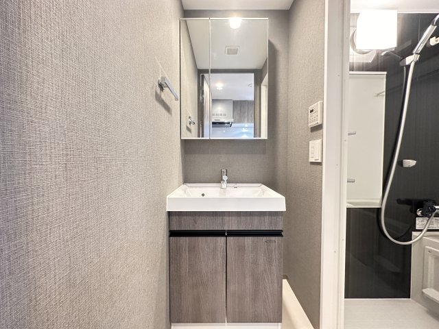 洗面設備　505号室の写真。階数で床・壁等の色が異なります。現況優先