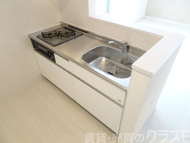 キッチン　２口コンロ＋グリル付きシステムキッチン♪