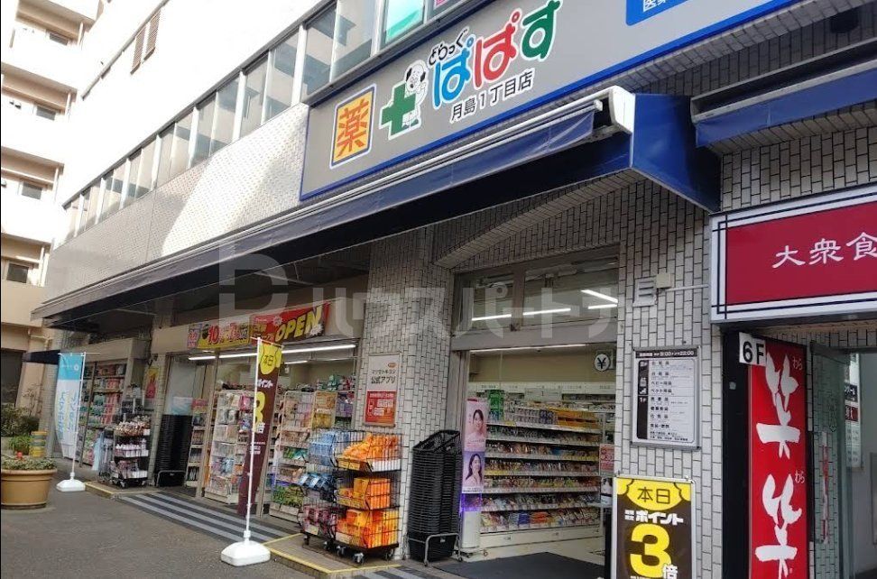 ドラックストア　どらっぐぱぱす月島1丁目店（ドラッグストア）まで140m