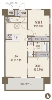 ＪＲおおさか東線 新加美駅 徒歩10分 8階建 築4年の間取り写真