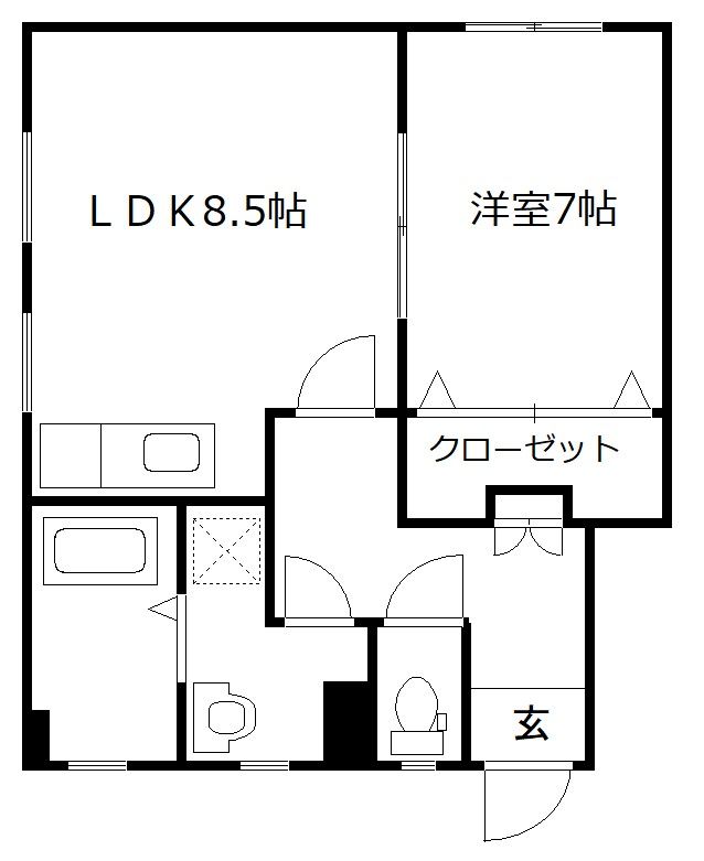 ＪＲ鹿児島本線 博多駅 徒歩15分 5階建 築48年の間取り写真
