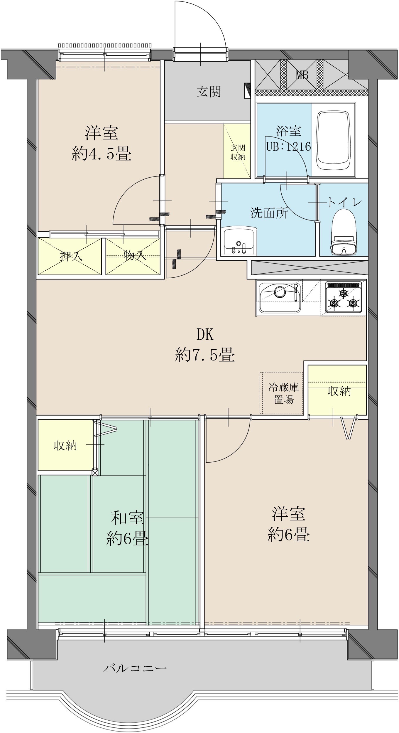 東陽サニ-ハイツの間取り写真
