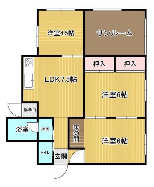 小船越町貸一戸建の間取り写真