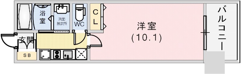 レジディア三宮東の間取り写真