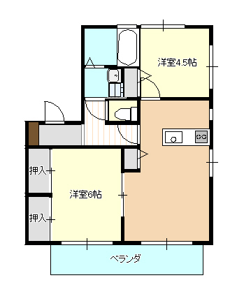 バリュージュ東仁井令　B棟の間取り