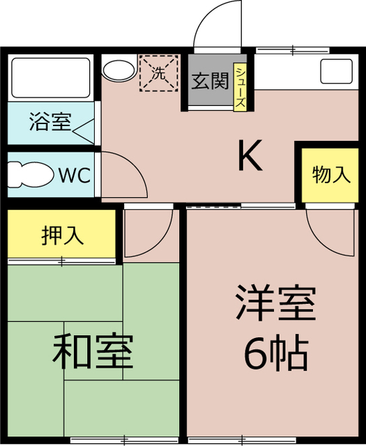 佐倉市宮小路町のアパートの間取り