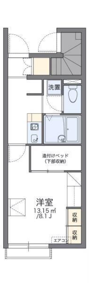 松山市下難波のアパートの間取り