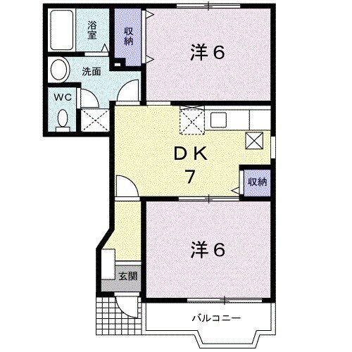 桑名市長島町押付のアパートの間取り