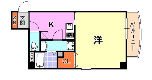 神戸市中央区熊内町のマンションの間取り