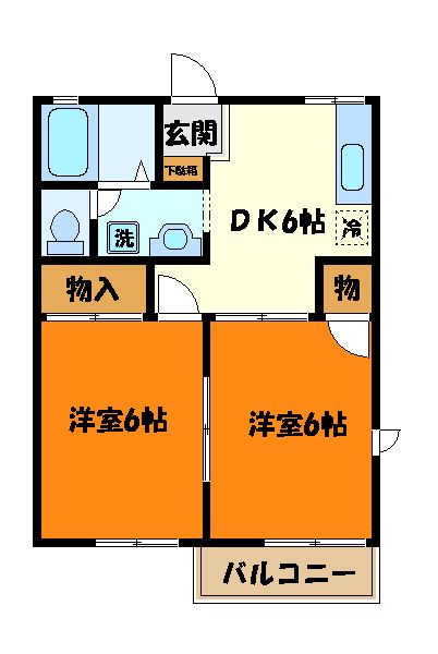 八王子市元八王子町のアパートの間取り