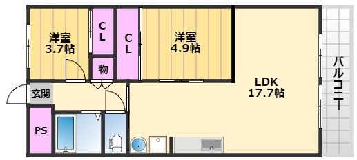 パレス竹ヶ城の間取り