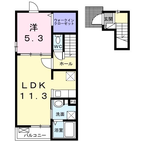 宇部市大字西岐波のアパートの間取り