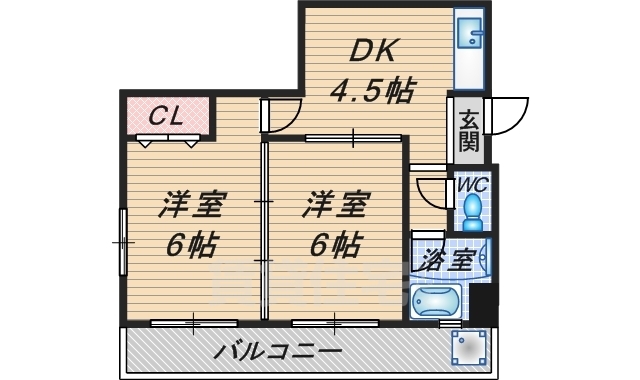 豊中市浜のマンションの間取り