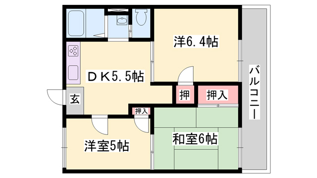 グリーンハイツ宮田Ｂの間取り