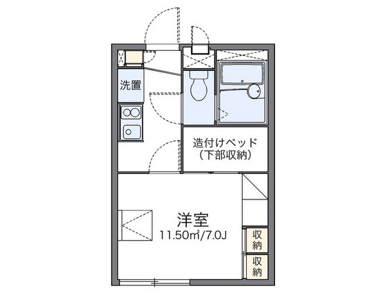 岡山市北区三手のアパートの間取り