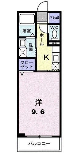 宇部市大字東須恵のマンションの間取り