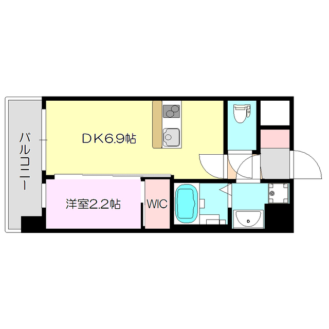 大阪市淀川区十三本町のマンションの間取り