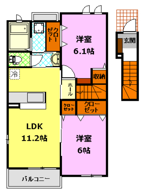 【アプローズAの間取り】