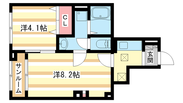 奈良市西九条町のアパートの間取り