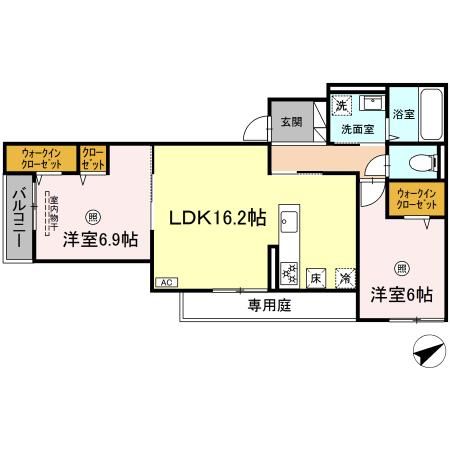 福岡市早良区南庄のアパートの間取り